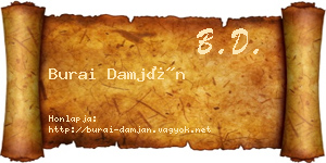 Burai Damján névjegykártya